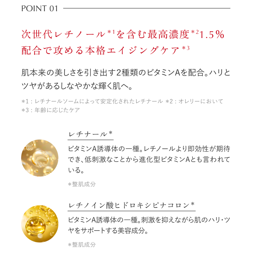 オレリー レチナール美容液｜次世代レチノール1.5%×針美容